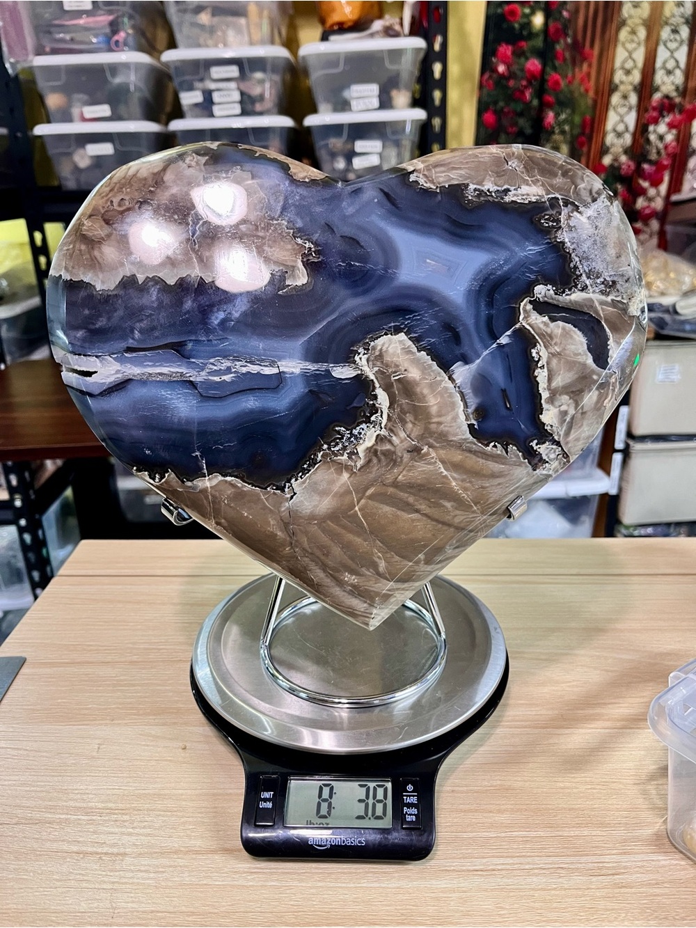 Volcano Agate Heart – 10.5” x 9” x 1.5” | 8lb 3.8oz